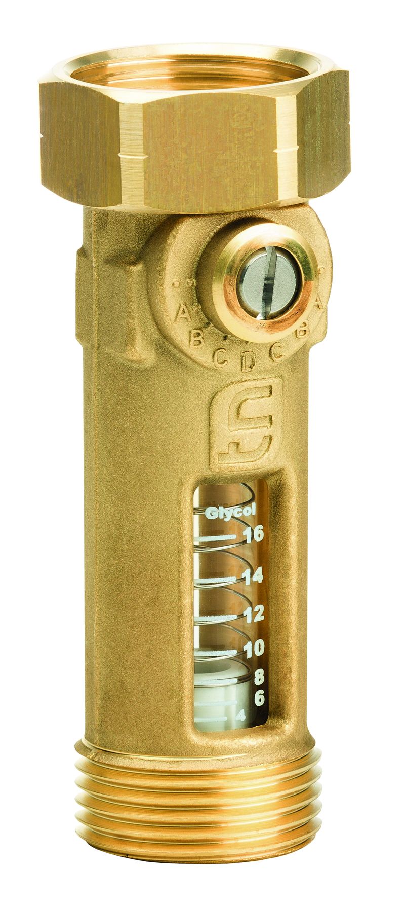 TacoSetter Inline 130 vyvažovací ventil 1"x1" vnější-vnitřní závit, 1,5-6 l/min., kvs 1,8 ; glykolová stupnice, typ E