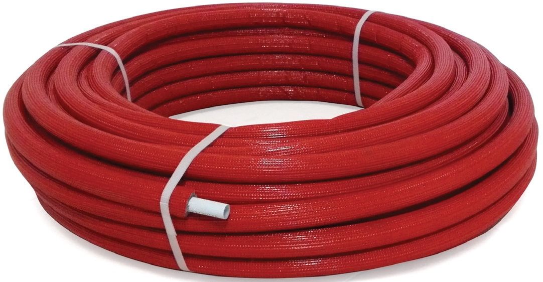 Potrubí SESTA PEX-AL-PEX 26x3 s izolací 10mm, role 25m, červená