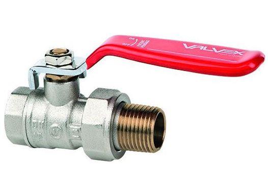 Kulový kohout ONYX 1/2" FM, páka, se šroubením, plnoprůtočný s ucpávkou, 180°C, PN40