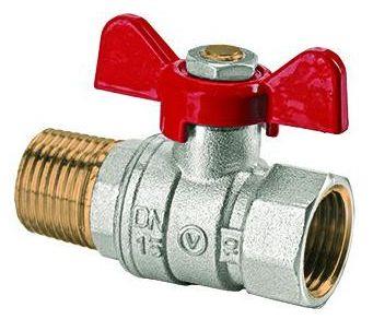 Kulový kohout ONYX 1/2" FM, motýl, plnoprůtočný s ucpávkou, 180°C, PN40