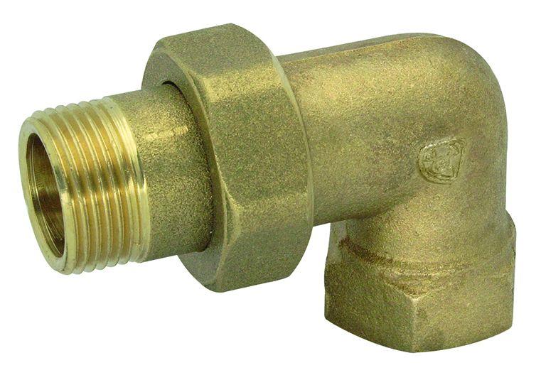 Spojka závitová kolenová s plochým tesnením V-4301 3/8" mosadz DN10
